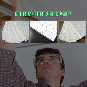 Sang trọng lửa đánh giá cái nhìn cổ điển trắng khoáng fibre thả gạch Trần 2x2 9/16 lưới gạch Trần tấm thạch cao - Product Image 5