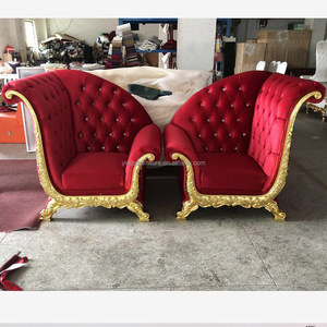 Chaises de couple de luxe <span class=keywords><strong>à</strong></span> dossier haut en acier inoxydable doré moderne <span class=keywords><strong>pour</strong></span> événements, mariages, fêtes, restaurants, extérieur, salon, <span class=keywords><strong>villa</strong></span> - Product Image 2