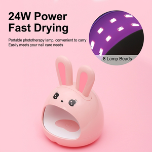 Mini Lámpara UV LED para Uñas con Diseño de Conejito, Cuerpo de Plástico Portátil, Longitud de Onda de 365nm, para Uso Doméstico - Product Image 2