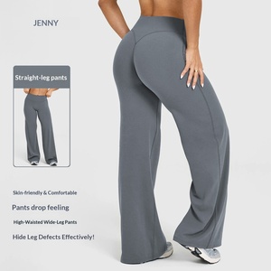 Pantalon de yoga <span class=keywords><strong>Jenny</strong></span> nouvelle collection transfrontalière, séchage rapide, infroissable, coupe droite, taille haute, effet push-up pour femme - Product Image 2