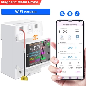 BSSY)ATORCH AT4PTW AC220V 100A Contrôleur de température avec minuterie pour chauffage et refroidissement, thermostat WiFi Tuya sur rail DIN pour incubateur - Product Image 4
