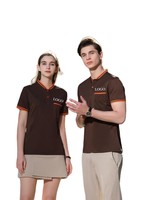Bonne qualité mode personnalisée 100% polyester hôtel restaurant boulangerie café serveur serveuse uniforme t-shirts