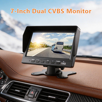 Monitor HD de 7 Pulgadas para Vehículos con Entrada de Video CVBS para Camiones, Autobuses y Flotas, Sistema de Monitoreo con Cámara de Visión Trasera, Pantalla para Cámara de Reversa