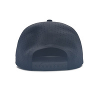 Casquettes de sport pour hommes Vintage Bulk Custom 7 Panel Silicone Patch Logo Découpe Laser Trou Noir Bord Plat