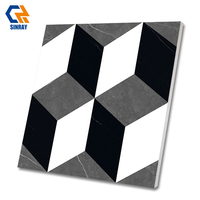 Carrelage mural et de sol en porcelaine émaillée 800x800mm, effet marbre noir brillant, antibactérien, antidérapant, pour intérieur moderne