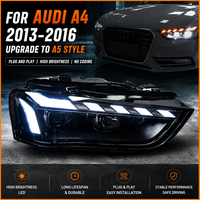Pour Audi A4 B8 2013 2014 2015 2016, ensemble de phares LED bi-projecteurs style A5 RS5 avec DRL et boîtier noir