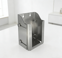 Euraneg GmbH SD5050 Panier de salle de bain mural réglable en acier inoxydable brossé argenté de 3 mm, avec supports pour distributeurs vides