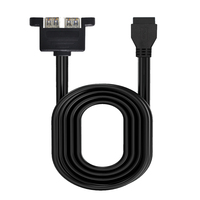 Dual Usb 3,0 montaje en panel tipo a hembra a Ide 20 pines placa base encabezado montaje en panel Cable de datos