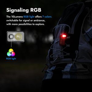 Đèn pin EDC có thể sạc lại G5 400 Lumens Đèn pin mini có nguồn sáng kép với đèn RGB Đèn pin bỏ túi phẳng di động, - Product Image 5