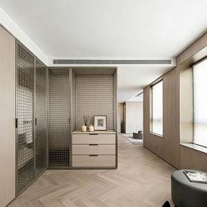 Balom Armoire ouverte sur mesure avec portes en verre, unités de rangement de couleur claire et cadre en métal, design luxueux - Product Image 4