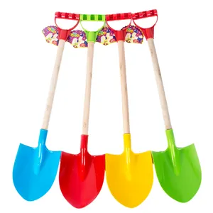 QS Customized Multi Handheld Plastic Wooden Small Mini Long Size Kids Beach Sand Spade Shovel Toys for Children Sand Digging