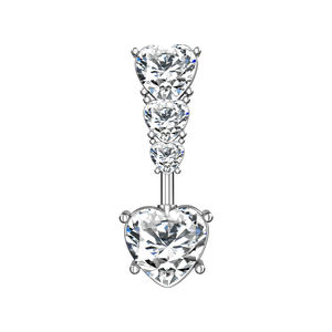 10 Piezas de Anillos de <span class=keywords><strong>Ombligo</strong></span> de Moda Color <span class=keywords><strong>Dorado</strong></span> con Zirconia en Forma de Corazón, Barra Curva de 14G, <span class=keywords><strong>Piercing</strong></span> de <span class=keywords><strong>Ombligo</strong></span> Plateado, Joyería Sexy para Mujer para la Playa - Product Image 4