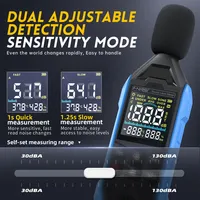 FNIRSI FDM01 Sonomètre numérique, sonomètre portable, mesureur de niveau sonore, 30~130dB, 31,5Hz-8,5KHz, précision de 1,5dB, 4 chiffres, 0,1dB