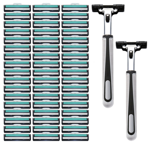 Maquinilla de afeitar manual Viet Viet con cuchillas de doble capa, 60 piezas, para afeitado de rostro y cuello. - Product Image 3