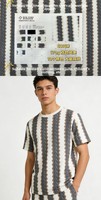 6016 #   Tissu en maille 100% acrylique rayé bicolore 170g, 10 couleurs, résistant à l'abrasion, pour vêtements homme, femme et enfant
