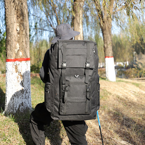 Yuandun 120L Outdoor Hiking <b>Backpack</b> <b>Large</b> Capacity Travel Bag Adjustable Shoulders Unisex Solid Color - Product Image 3