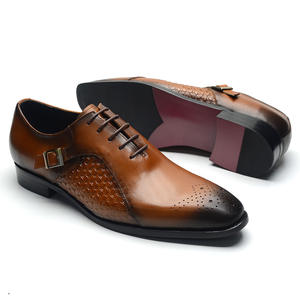 Zapatos Formales de Hombre con Punta Cuadrada de Alta Calidad y Lujo, Zapatos de Boda Modernos para Hombre, Parte Superior de Cuero Genuino, Antideslizantes - Product Image 3