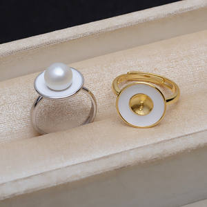 Bague ouverte en argent S925 faite à la main, DIY, 4476 Living Tone, porte-perle 8-9, accessoires de bijoux pour œufs pochés - Product Image 4