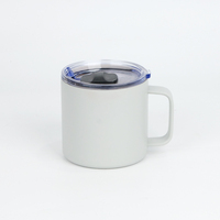 Mug à café populaire en acier inoxydable de 14 oz, tasses isothermes à double paroi pour boissons chaudes et froides, idéal pour les voyages en extérieur, anti-fuite, sans BPA