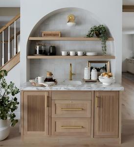 CBMmart Meuble de salle à manger modulaire personnalisé avec éclairage intégré, vitrine à vin en verre, meuble de cuisine et table de café - Product Image 5