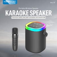 Konfulon 2025 produk baru 10W Speaker dengan nirkabel portabel mesin Karaoke lampu LED mikrofon Mini setelan untuk pesta rumah
