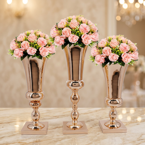 Copper Golden Flower Vases Modern Design Wedding <b>Planters</b> Centerpiece Home Decor Rust Resistant - Product Image 1