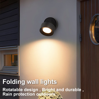 Lampe murale pliable LED extérieure en aluminium 9W IP67 AC220V AC/DC12-24V Lampes murales de jardin/cour Étanche Durable pour une utilisation en extérieur