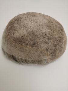 Q6 Swiss Lace Front Toupee pour hommes 100% cheveux humains avec PU et système de dentelle française - Product Image 5