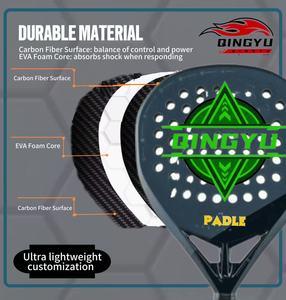 <span class=keywords><strong>Raquette</strong></span> de padel Qingyu Sport en fibre de carbone 3K légère, faible MOQ, haute qualité, personnalisable avec noyau en EVA, raquettes de tennis de table - Product Image 5