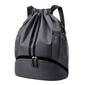 Wholesale Drawstring Gym Backpack with Shoe Compartment Sports <b>String</b> <b>Bag</b> for Soccer Basketball Swimming Beach Travel Men Women - Product Image 1
