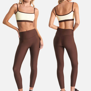 Abbigliamento Sportivo da Donna con Bordi <span class=keywords><strong>a</strong></span> Contrasto, Reggiseno Yoga Stampato Delicato sulla Pelle, Abbigliamento Pilates ad Alta Elasticità per Donna - Product Image 2