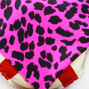 Spandex rosa de náilon 200gsm, pequeno, impresso de leopardo, tecido para sofá preguiçoso