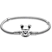 Bracelet en os de serpent DIY en tungstène avec breloques Disney Winnie l'ourson et Mickey Mouse, bijoux de luxe pour femmes
