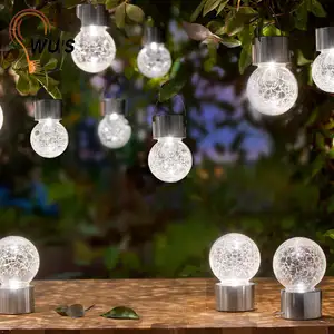 Garrafa de vidro com 6 lâmpadas brancas quentes, decoração ecológica para jardim, garrafa de vidro para gramado, lâmpada solar para uso ao ar livre, série de lâmpadas para gramado