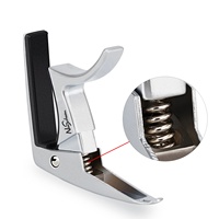 Ukulele Capo for Soprano, Concert, Tenor, Baritone Ukulele, Single Hand Use Uke Capo, Silver