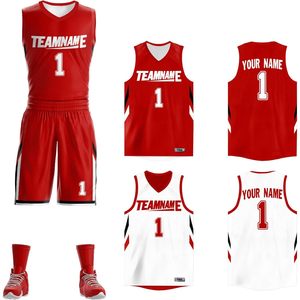 Maillot de basket-ball réversible personnalisé, nom et numéro personnalisés, uniforme d'équipe, pour hommes et garçons, évacuation de l'humidité, col en V, sublimé, 340g - Product Image 1