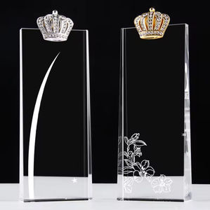एचबीएल थोक सोने की रजत कांस्य धातु ताज क्रिस्टल ट्रॉफी कप में प्रमुख नृत्य क्रिस्टल ग्लास पुरस्कार पट्टिका ट्रॉफी - Product Image 1