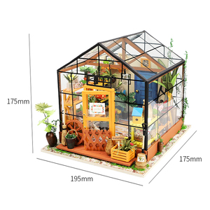 Robotime Rolife Đồ Thủ Công Bằng Gỗ DG104 Ngôi Nhà Màu Xanh Lá Cây Củ<span class=keywords><strong>a</strong></span> Kathy 3D Đồ Ghép Hình Bằng Gỗ Tự Làm Nhà Búp Bê Thu Nhỏ - Product Image 3