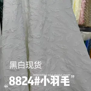 Hot Sale 3D Dimensional Tree Leaf Embossing Pattern Design Polyester Jacquard Bubble Stretchy Fabrics For Women Dresses Bags