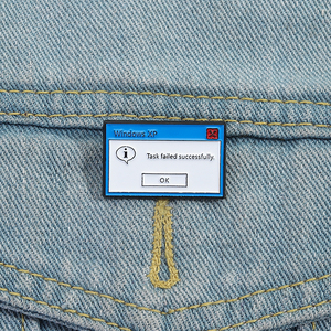 Attività non riuscita con successo lo smalto Pin messaggio di errore del Computer Retro spilla distintivo gioielli regalo per amici all'ingrosso - Product Image 1