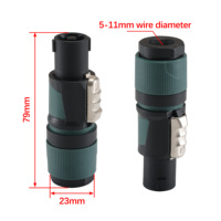 Connecteur mâle en nylon étanche 6-10,5 mm VO Speakon NL4F, adaptateur, prise, borne, assemblage pour haut-parleur, amplificateur, haut-parleurs, câble