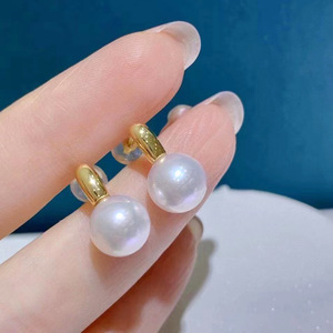 21587 Plateau pour boucles d'oreilles en argent S925, nouvelle tendance exquise, accessoires DIY pour perles, crochets d'oreille vides pour perles rondes de 8-11 mm - Product Image 1