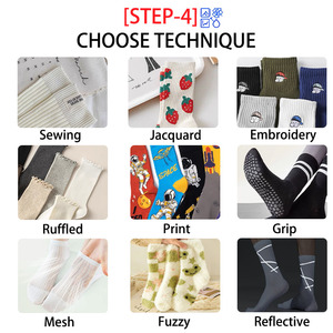 Chaussettes de sport personnalisées de marque Uron Impression numérique de logo tissé de style équipage à la mode disponible pour le corps inférieur de la manchette de la saison estivale - Product Image 2