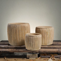 Pot Tanaman Semen Motif Bambu Minimalis Ramah Lingkungan dari Lianda Wholesale untuk Penggunaan di Rumah & Taman