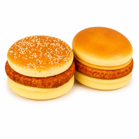 Jouet Squishy Burger au Sésame à Remontée Lente, Motif Pain Doré Superposé, Mignon, Anti-Stress, Décoration de Bureau, Cadeau