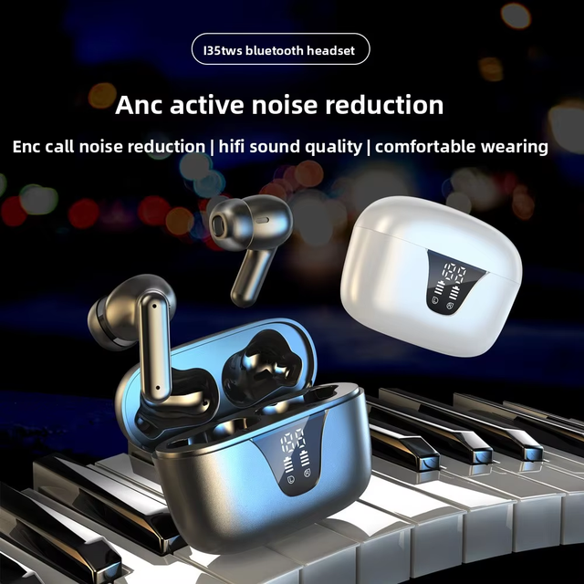 TWS ANC Active Noise Cancelling Wireless Headphones Sport Running In-ear Wireless Headphones OEM/ODM Factory Wholesale I35