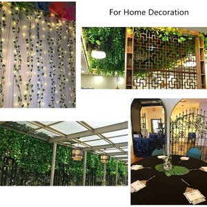 Guirlande lumineuse artificielle en forme de lierre 10m 100 <span class=keywords><strong>LED</strong></span> IP44 Blanc chaud Fonctionnant sur piles avec télécommande pour usage intérieur/extérieur - Product Image 6