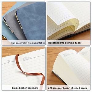 Porte-stylo A6 portable, bloc-notes personnalisé avec logo imprimé, en cuir souple, pour bureau, bloc-notes épaissi, cadeau, colle sans fil - Product Image 3