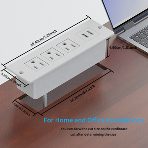 Multiprise encastrable USB avec ports multiples pour bureau, maison, hôtel - Product Image 2