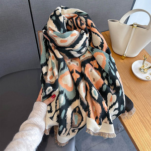 65x185cm autumnwomen của bắt chước Cashmere mùa đông khăn Polyester Khăn choàng lớn Windproof dày ấm chống vi khuẩn khăn choàng - Product Image 5